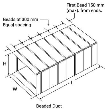 Dimensioned shop drawing for Straight Duct.