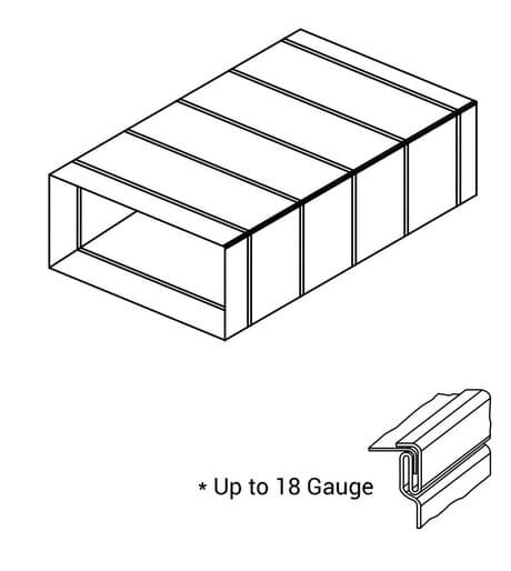 Pittsburgh lock — Longitudinal seam